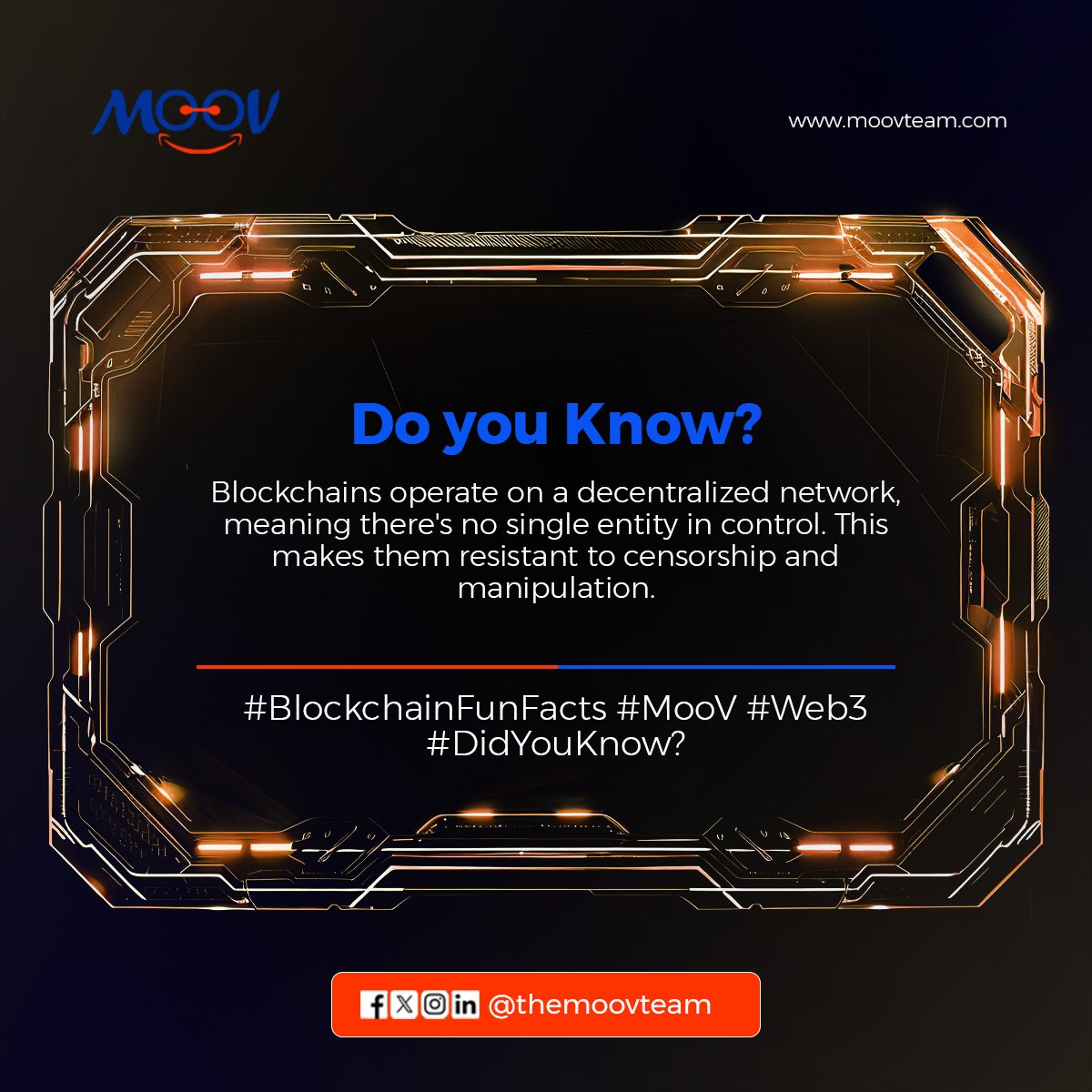 TheMoovTeam's tweet photo. Did you know?
#BlockchainFunFacts #MooV #Web3 #DidYouKnow #INDvNZ #PAKvENG #PakistanCricket #JMielleShowtimeProd https://t.co/Lu1RcvTWYG