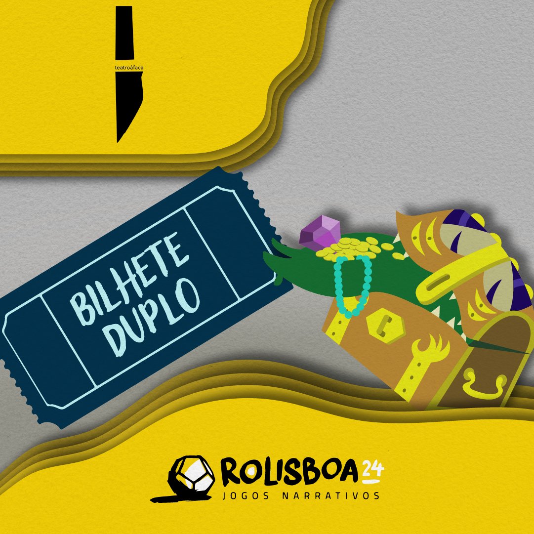 Caros aventureiros, a @teatroafaca  contribui para a edição deste ano como apoiante do nosso baú com:
- 1bilhete duplo para a antestreia do espectáculo High Fantasy (I'm in Love)

#rolisboa #rlx #blx #teatroafaca