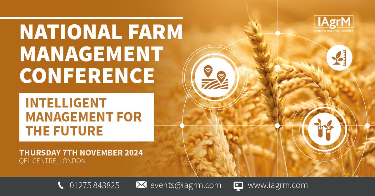 Don't Miss Out! 🌾 

The National Farm Management Conference on 7th November 2024 is your chance to gain expert insights and strategies for the future of agriculture. From economic outlooks to intelligent systems, this event covers it all!
Book now: iagrm.com/events/