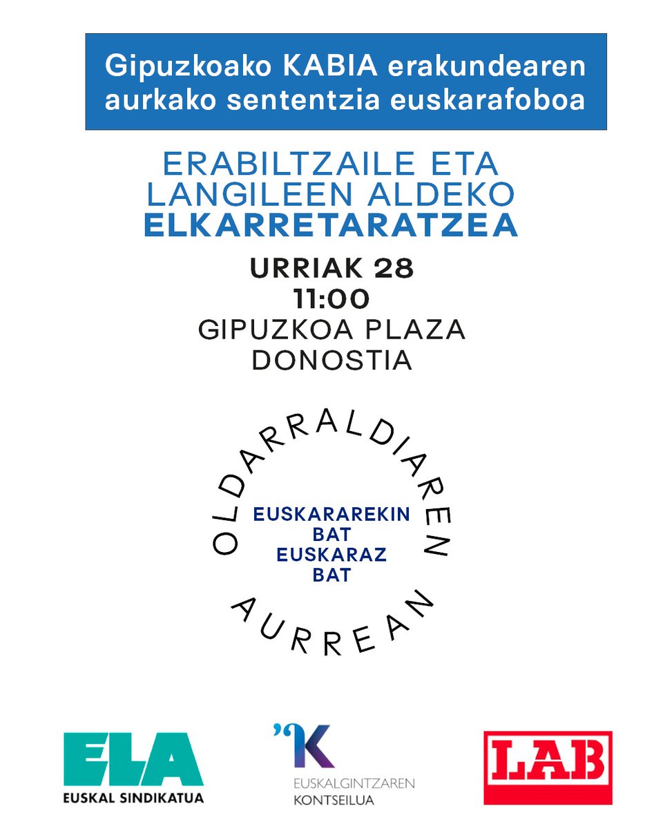 xabilertxundi's tweet photo. Euskararen aurkako erasoa adinekoen egoitzetan. Urte luzez Hernaniko adinekoen egoitzan euskara normalizatzeko pausoak eman dira eta orain epaitegiek horren kontra egin dute. Nik argi daukat, euskaraz bizi nahi dut eta euskaraz zaindu nazaten nahi dut hiltzen naizenera arte. https://t.co/ZPvtgEKxgY