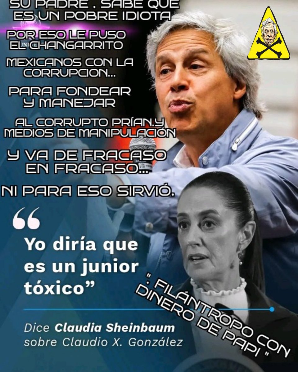 #JuniorToxico.  <a href="/alitomorenoc/">Alejandro Moreno</a> <a href="/AlvarezMaynez/">Jorge Álvarez Máynez</a> <a href="/ElFinanciero_Mx/">El Financiero</a> <a href="/warkentin/">Gabriela Warkentin</a> <a href="/WRADIOMexico/">W Radio México</a> <a href="/ChicShion/">Shion</a> <a href="/Claudiashein/">Claudia Sheinbaum Pardo</a> <a href="/Hans2412/">Hans Salazar 🇲🇽🇵🇸🇨🇺🇻🇪</a> <a href="/damianzepeda/">Damián Zepeda</a> <a href="/elisaalanis/">Elisa Alanís Zurutuza 🕊️</a> <a href="/franciscozea/">Francisco Zea</a> <a href="/ZonaCNoticias/">Zona Centro Noticias</a> <a href="/alvaro_delgado/">Alvaro Delgado Gómez</a> <a href="/DeniseMaerker/">Denise Maerker</a> <a href="/epigmenioibarra/">epigmenio ibarra</a> <a href="/catrina_nortena/">La Catrina Norteña</a> <a href="/latinus_us/">Latinus</a> <a href="/nmas/">NMás</a> @nancy_contra
