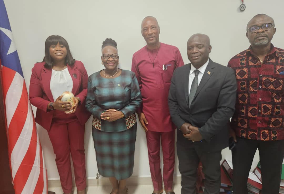 NamibiaGhana's tweet photo. Her Excellency Selma Ashipala-Musavyi met with the Deputy Minister of Agriculture of Liberia,  Hon. Antoinette F. Dukuly, to discuss issues of common concern and possible area of bilateral collaboration https://t.co/ib30mCXlqv