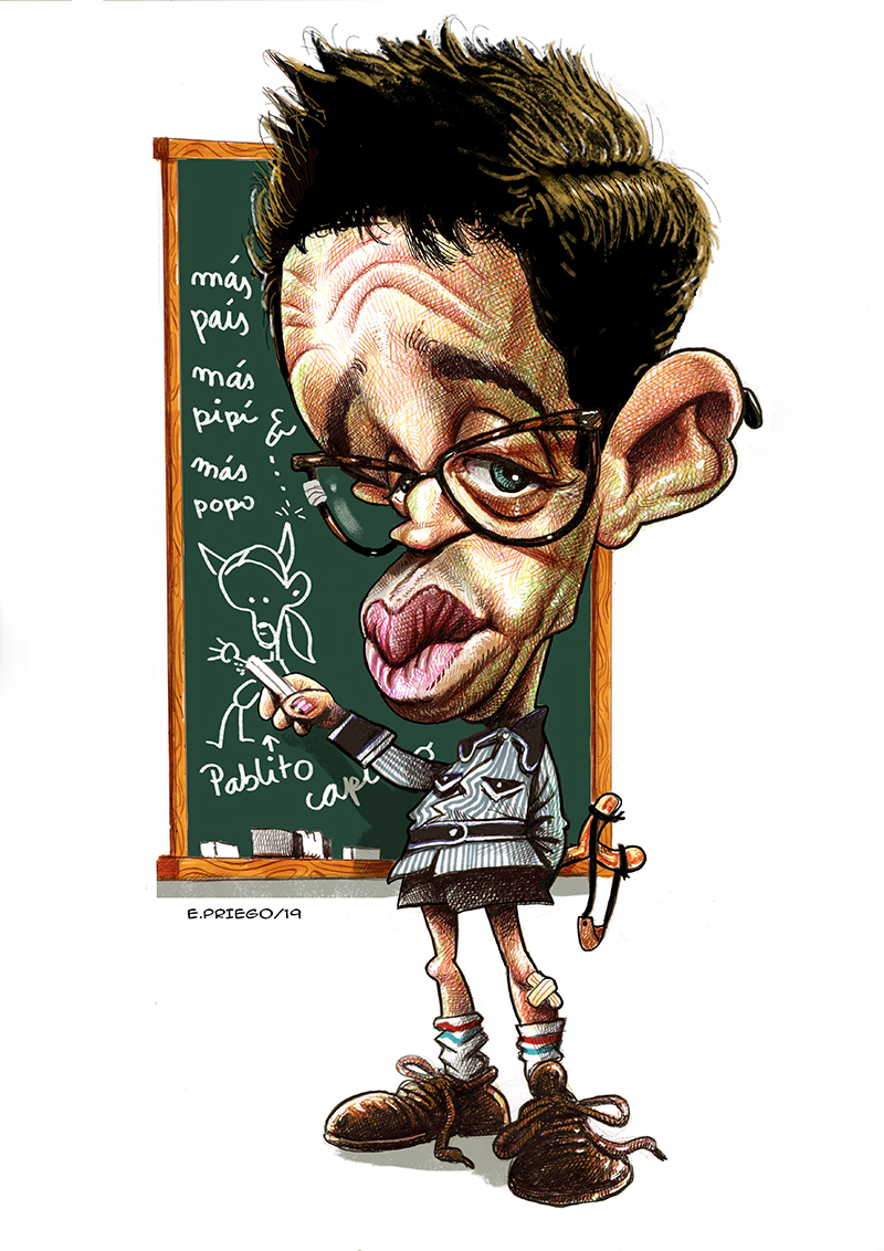 En el 2019 hice este IÑIGO ERREJÓN para la revista <a href="/eljueves/">El Jueves</a> ,un tanto inocente, incluso infantil. Bueno, era lo que inspiraba el desconocimiento de un personaje al que has de dibujar. #inigoerrejon #caricatura