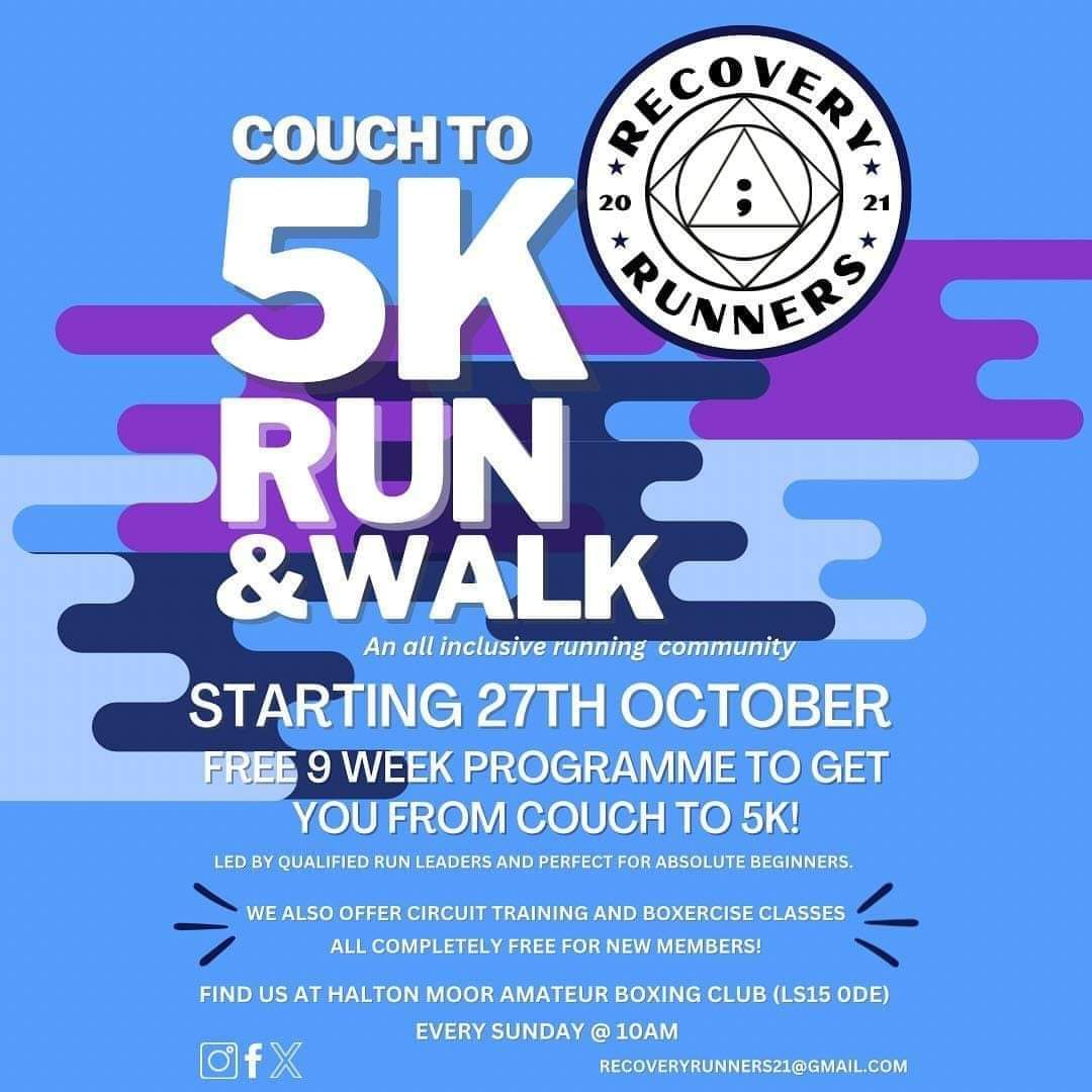 Recovery Runners Community (@recoveryrunner7) on Twitter photo Open as usual tomorrow morning. 10.00am at Reynolds Boxing Academy
New Couch to 5k starts and other runs, routes and paces to suit everyone
All welcome
<a href="/alison_4life/">Alison Lowe OBE</a> <a href="/EbanieBridges/">Blonde Bomber π₯ππΌββοΈ</a> <a href="/PaulTonkinson/">Paul Tonkinson</a> <a href="/JackBateson94/">Jack Bateson</a> <a href="/BretC22/">Bret Crossley</a> <a href="/RunComPod/">Running Commentary</a> <a href="/LMWS_NHS/">Leeds Mental Wellbeing Service (LMWS)</a> <a href="/SportLeeds/">Sport Leeds</a> <a href="/YorkshireSport/">Yorkshire Sport Fndn</a>
@RunLeeds Open as usual tomorrow morning. 10.00am at Reynolds Boxing Academy
New Couch to 5k starts and other runs, routes and paces to suit everyone
All welcome
<a href="/alison_4life/">Alison Lowe OBE</a> <a href="/EbanieBridges/">Blonde Bomber π₯ππΌββοΈ</a> <a href="/PaulTonkinson/">Paul Tonkinson</a> <a href="/JackBateson94/">Jack Bateson</a> <a href="/BretC22/">Bret Crossley</a> <a href="/RunComPod/">Running Commentary</a> <a href="/LMWS_NHS/">Leeds Mental Wellbeing Service (LMWS)</a> <a href="/SportLeeds/">Sport Leeds</a> <a href="/YorkshireSport/">Yorkshire Sport Fndn</a>
@RunLeeds