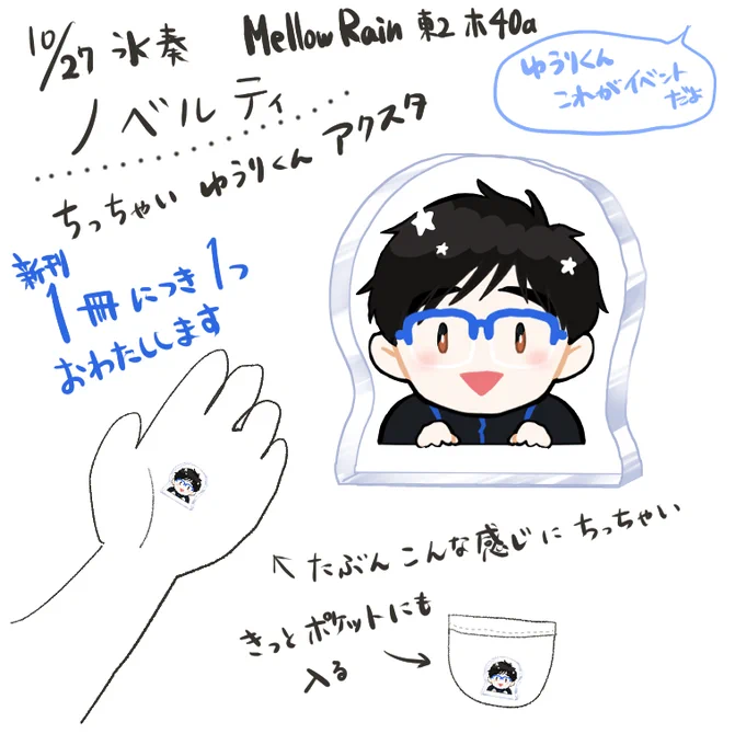 ノベルティのちっちゃい勇利くんアクスタこんなイメージです 