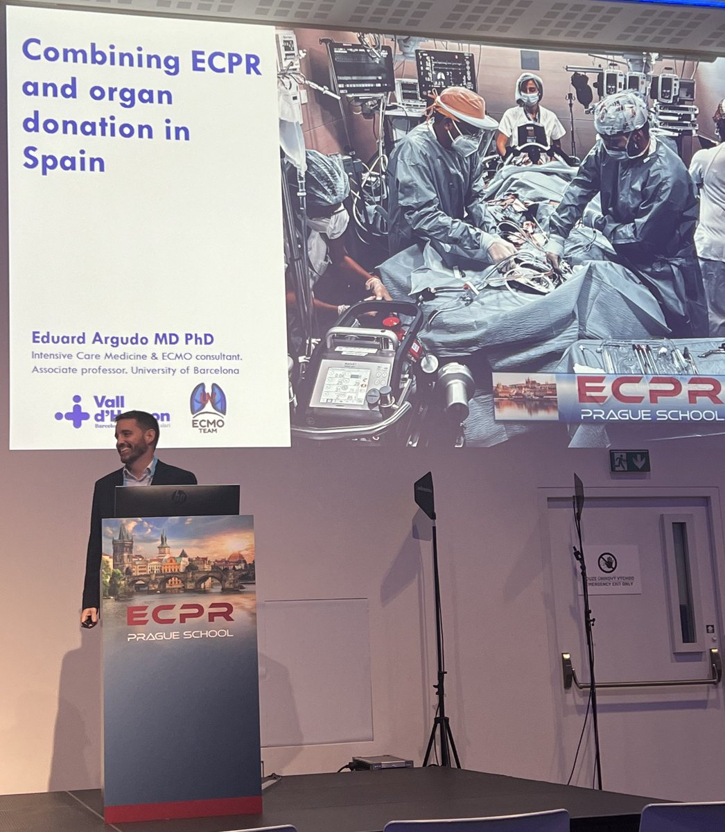 EduardArgudo's tweet photo. Sharing insights from our ECPR program and organ transplant outcomes at #ECPRPragueSchool!
Organ donation is a valuable secondary benefit of ECPR programs.
At @vallhebron @ECMOHUVH, we run a well-organized refractory cardiac arrest program featuring #ECPR and #uDCD https://t.co/AHxSh7HPXw