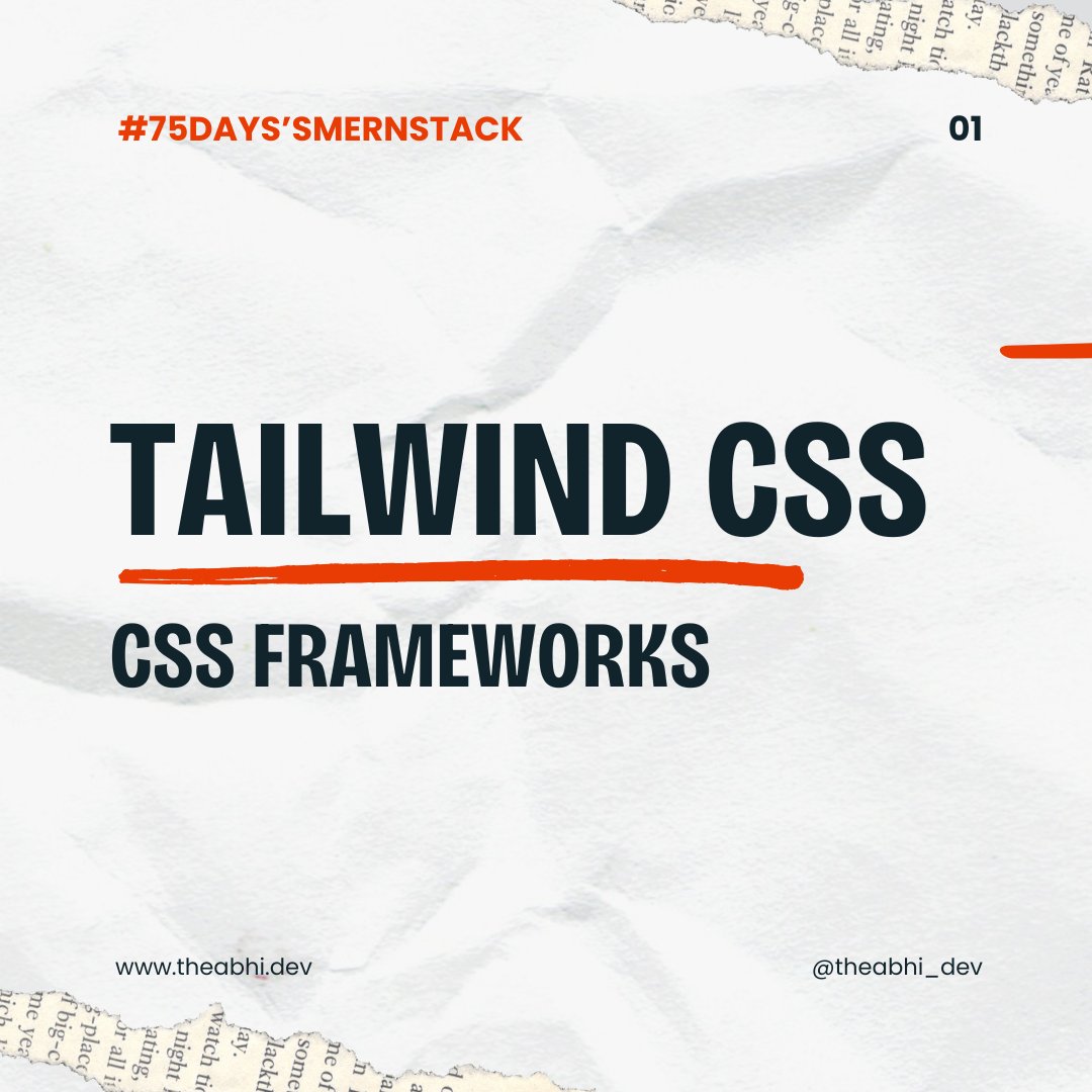 theabhi_dev's tweet image. 🚀 Day 9 of #75DaysMERNChallenge: Tailwind CSS makes layout creation easy and fast. Perfect for building clean, responsive designs with minimal effort.
#TailwindCSS #CSSFrameworks #FrontendDevelopment #WebDesign #MERNbyNewYear 1/2
