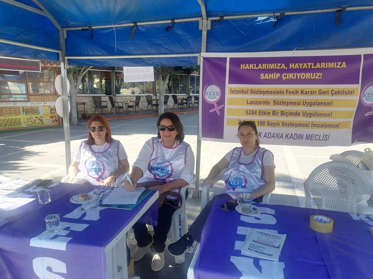 'Hayatlarımıza ve Haklarımıza Sahip Çıkıyoruz' Çerçevesinde Adana'da KESK'li Kadınlar İmza Kampanyası Başlattı habereguven.com/hayatlarimiza-… <a href="/KESK1995/">KESK</a> <a href="/esik_platform/">Eşitlik İçin Kadın Platformu</a> <a href="/01kadinmeclisi/">Adana KK Kadın Meclisi</a> <a href="/adanakadinplat1/">Adana Kadın Platformu</a> <a href="/adanakadinmclsi/">Adana Kadın Meclisi</a> <a href="/egitimsenadana/">Eğitim Sen Adana</a> <a href="/sesadanasube/">SES Adana Şube</a> <a href="/besadana/">Besadana</a> <a href="/tarimorkamadana/">Tarım Orkam Sen Adana Şube</a>