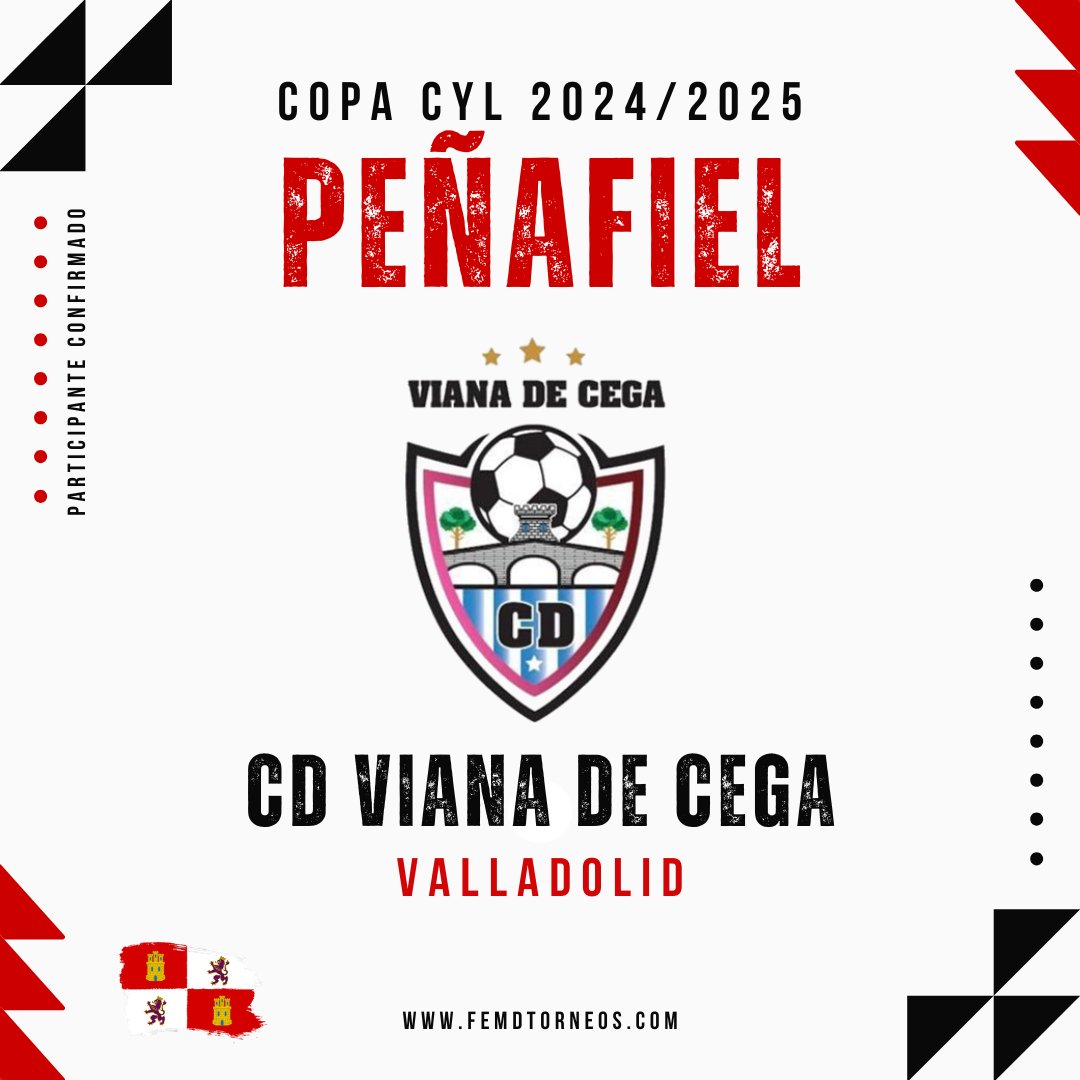 🏆⚽️ Uno de los anfitriones de la Copa CyL. El <a href="/vianafutbol/">C.D Viana de Cega Fútbol</a> estará presente en Peñafiel. Y es que asistirán al evento los tres clubes que ya han ganado alguna vez el torneo y a los tres clubes que alguna vez han ejercido de anfitriones del evento. 

#CopaCyL #Torneo