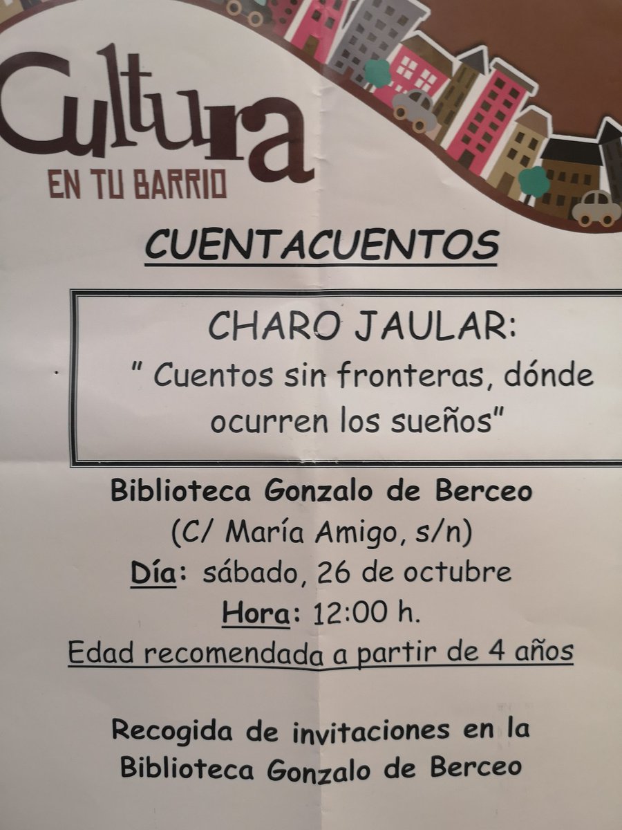 maitegosa's tweet photo. No te pierdas este cuentacuentos en la Biblioteca Gonzalo de Berceo https://t.co/aPkhpoYrIL