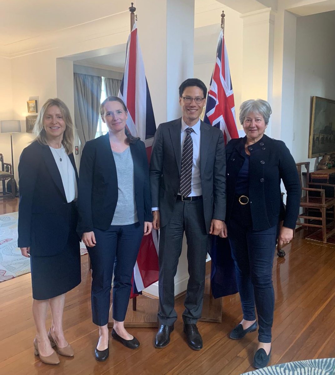 VickiTreadell's tweet photo. A very warm welcome to our new #Swiss colleagues:
HE Nikolas Stürchler, Ambassador  to Australia; &amp; 
HE Barbara Gonzenbach, Special Envoy Pacific, Ambassador to Kiribati, Nauru, PNG, Solomon Is. &amp; Vanuatu.
Here with @MaryHuntFCDO &amp; I.
We look forward to working with you.
🇬🇧🇨🇭 https://t.co/70lVKP7nEJ