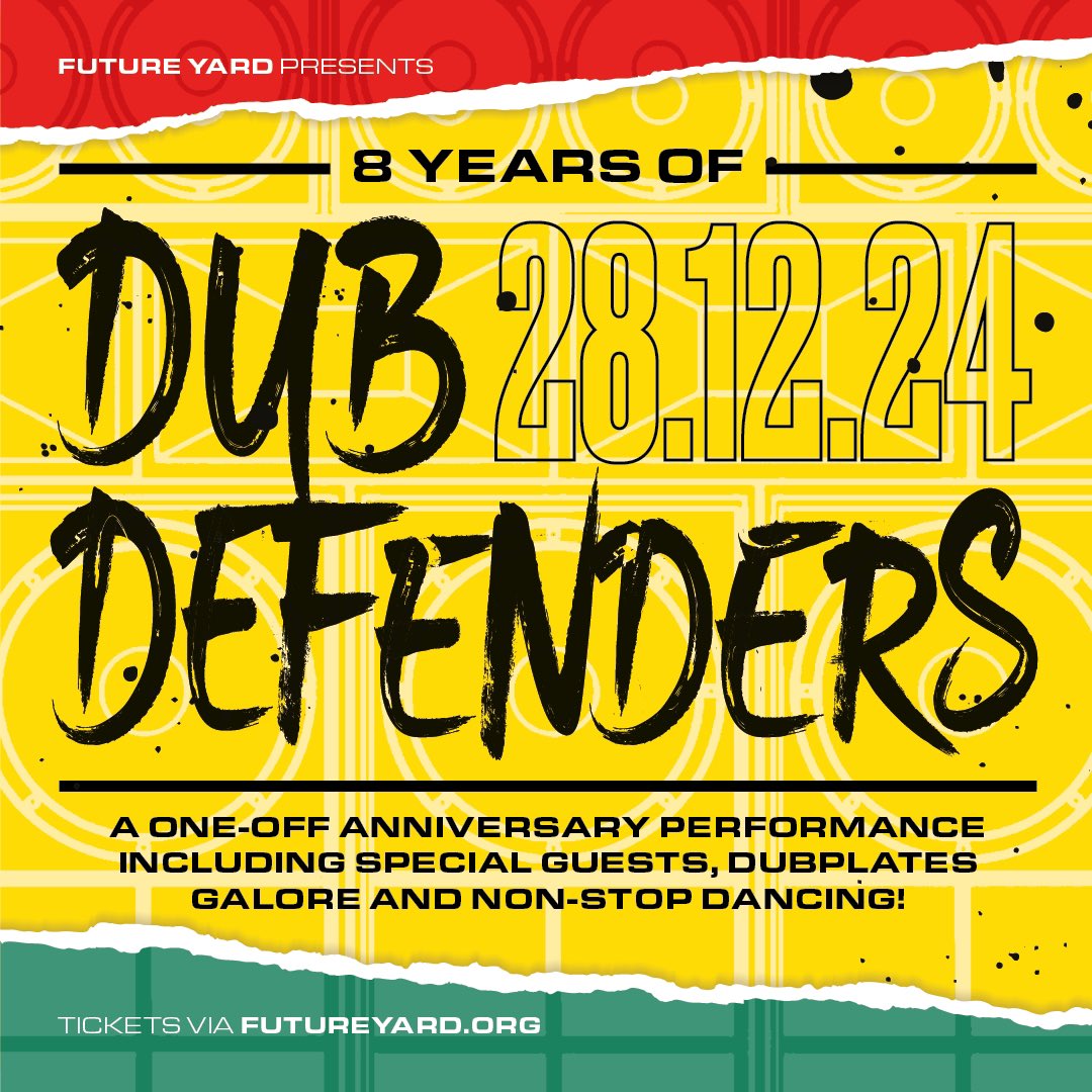 Dub Defenders (@dubdefenders) on Twitter photo Just announced!!
8 years of Dub Defenders - a one off anniversary performance including special guests <a href="/future_yard/">Future Yard</a> Saturday 28th December Just announced!!
8 years of Dub Defenders - a one off anniversary performance including special guests <a href="/future_yard/">Future Yard</a> Saturday 28th December