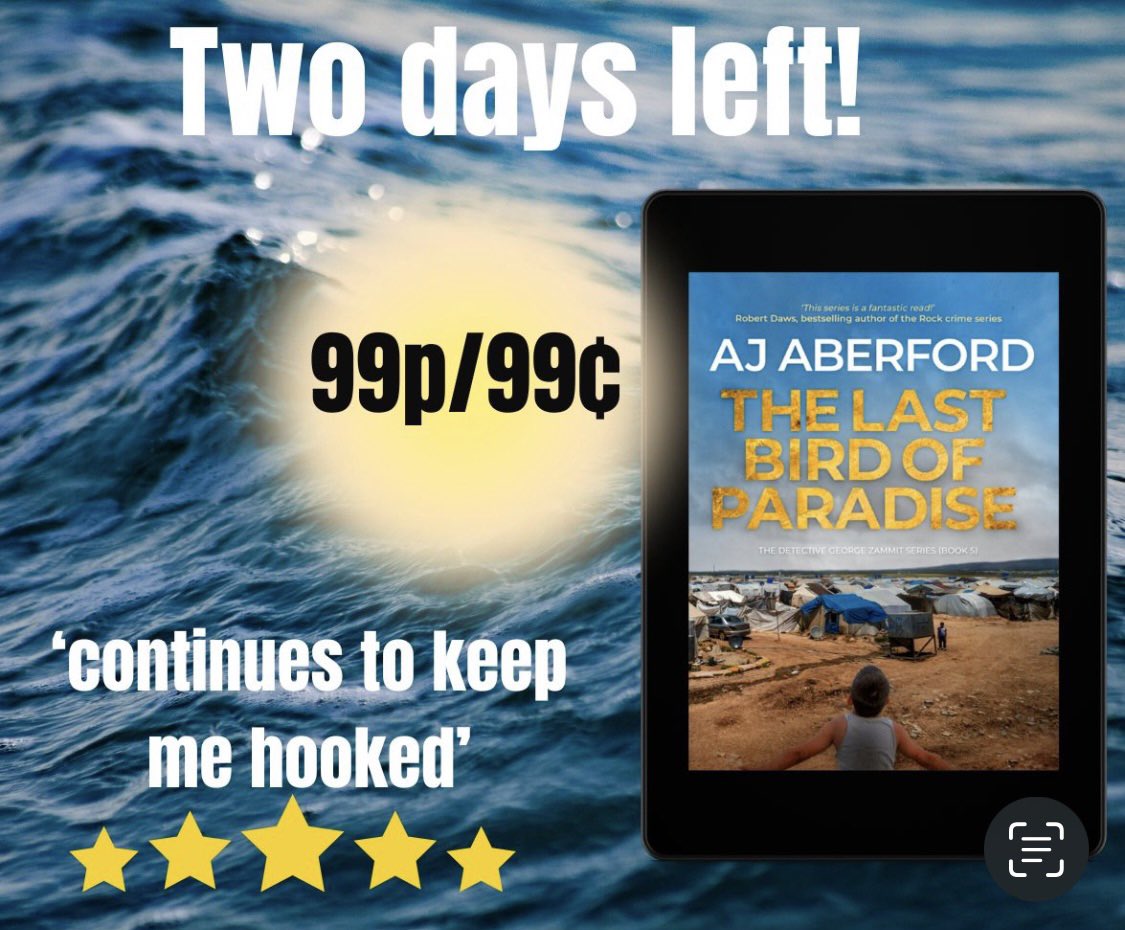 AJAberford's tweet photo. 48 HOURS! Only 48 hours to get book 5 in my #crimeseries featuring the hapless #inspectorgeorgezammit of the #Malta police and then only another 24 hours before book 6 is launched into the world!
https://t.co/NOPTffvdWd
https://t.co/1uHPaXD8TA
#thriller #action #geopolotics https://t.co/0fVplxJwOP