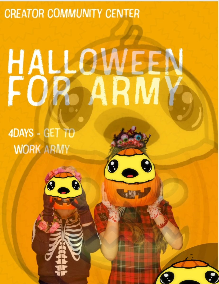 HAPPY $ARMY HALLOWEEN ONCE AGAIN. 

KEEP CREATING MORE, LET'S HAVE UNFORGETTABLE HALLOWEEN FOR ARMY. 

<a href="/Pacnub/">Pacnub</a>
SEND $ARMY 
@onchainarmy 🎃🕷️