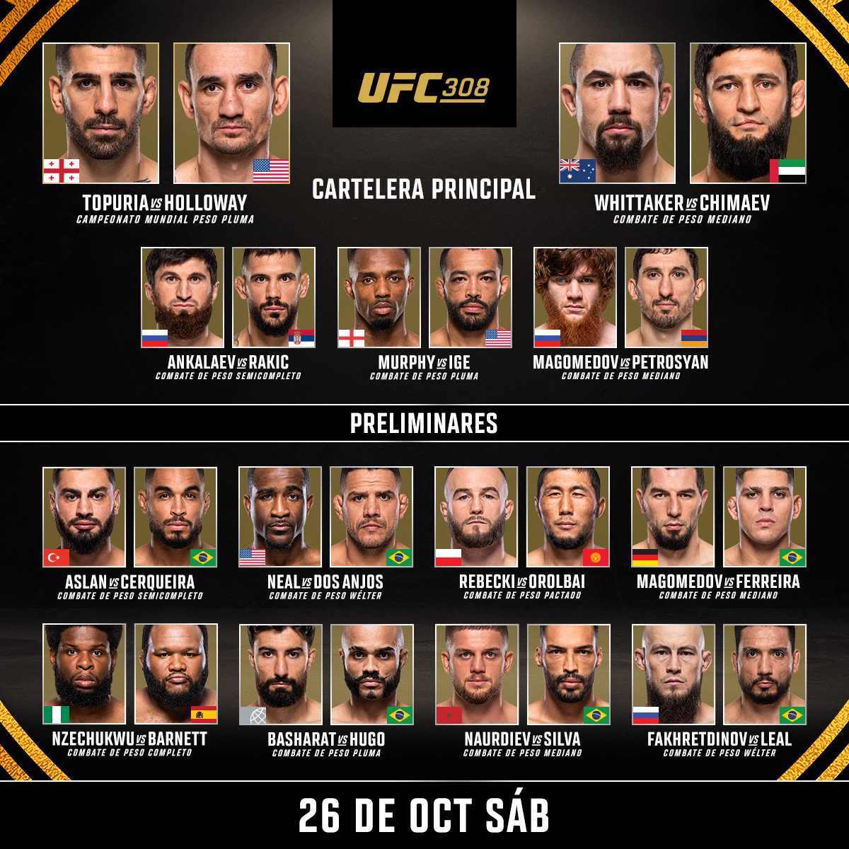Cartelera de hoy en la UFC
