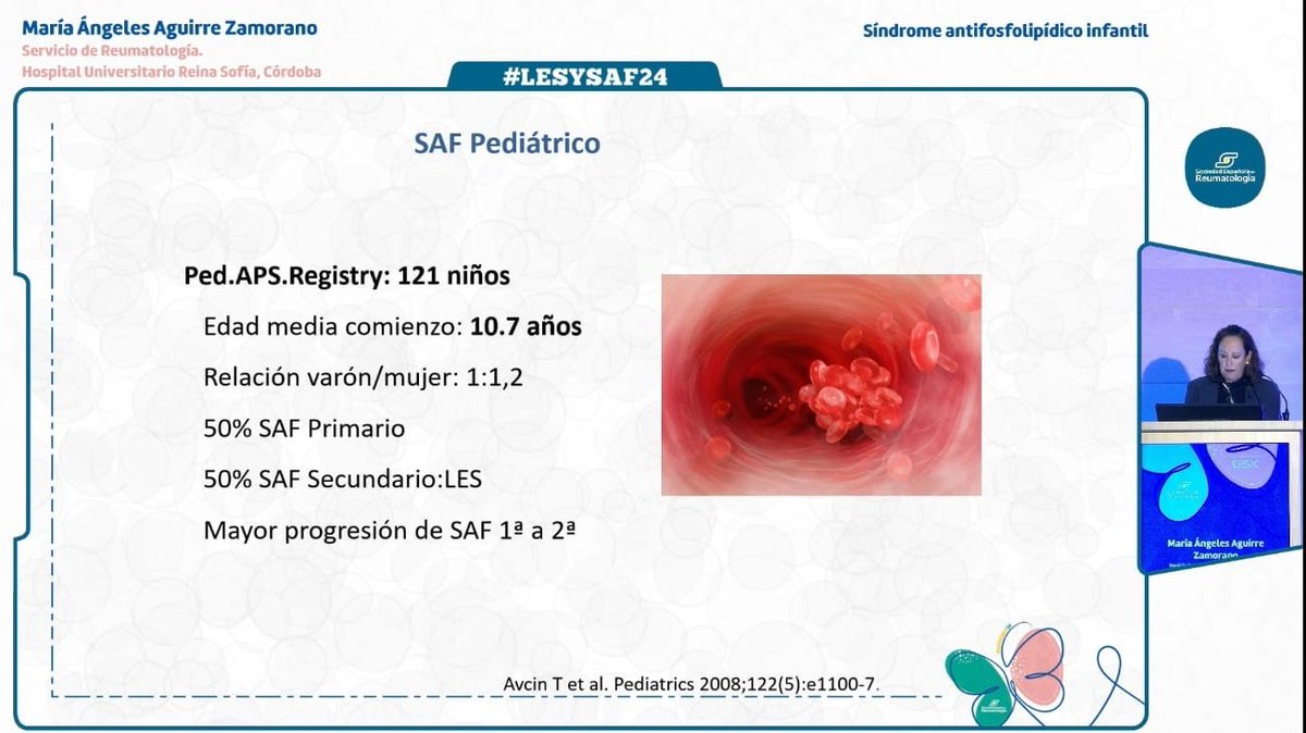 ReumaHURS's tweet photo. En el día de hoy nuestra compañera la Dra. Aguirre Zamorano ha presentado una excelente revisión del "Síndrome antifosfolipídico infantil" en el XVI curso de Lupus Eritematoso Sistémico y Síndrome Antifosfolipídico organizado por @SEReumatologia ¡Enhorabuena! https://t.co/3yPvs0ASwM
