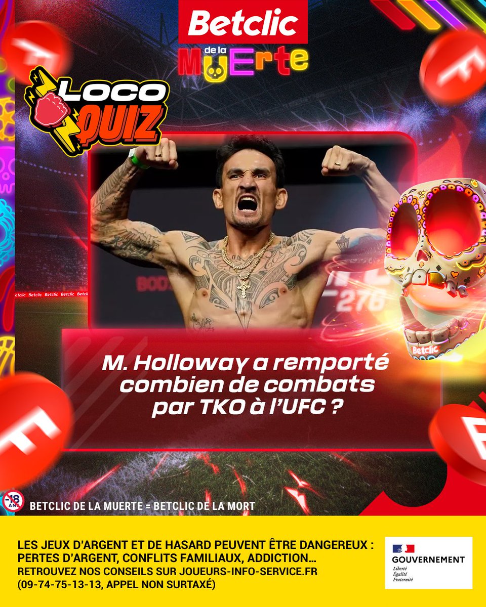 Une vraie machine à faire dodo ! 😴

On fait monter la température ! 10 x 50€ de Freebets* à gagner aujourd'hui les amis ! 👊

🔥 RT + Like
👇 Donne ta réponse + #BetclicDeLaMuerte
🍀 TAS à 15h30