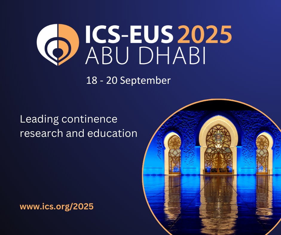 icsoffice's tweet image. ICS invites you to ICS-EUS 2025 in Abu Dhabi!

The programme will be full of all aspects of #Continence, #PelvicFloor &amp;amp; #UrinaryFunction, making the meeting of great interest to all specialties. ics.org/2025
