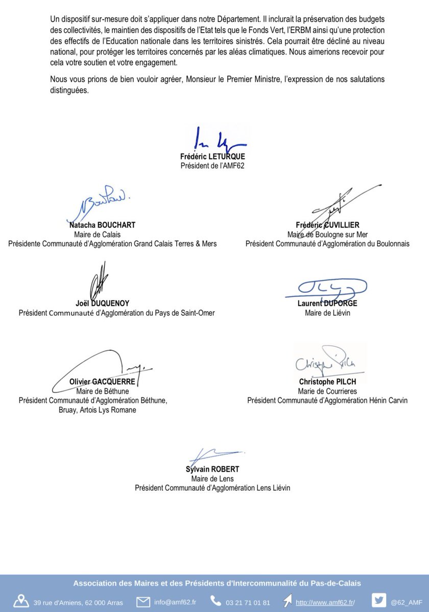 Le Pas-de-Calais n’est pas un département comme les autres.  

Les élus du Pas-de-Calais demandent au gouvernement un soutien renforcé pour affronter les défis uniques du département : reconstruction après les inondations, crise migratoire, ERBM et forte précarité. 

#Budget2025