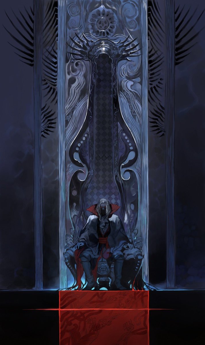 𝕿𝖍𝖊 𝕸𝖆𝖘𝖙𝖊𝖗'𝖘 𝖙𝖍𝖗𝖔𝖓𝖊 🦇
(Masaki Hirooka art)
#Castlevania #Dracula