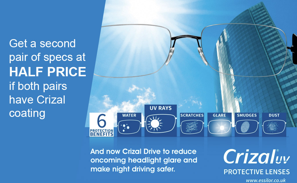 OUR GREAT OFFER OF COMPLEATE 2ND PAIR ENDS SOON! A new pair of sunspecs for winter sun, a separate pair for the computer or reading that novel in bed. Single vision &amp; Varifocals available on this offer.
ENDS 30th November. Book a test or bring us your prescription.
T&amp;C apply