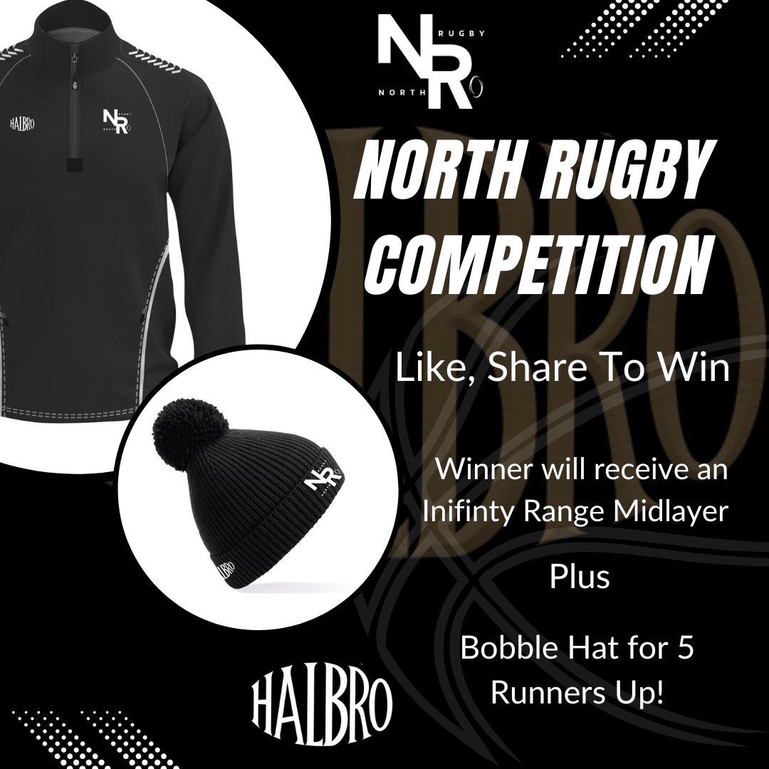🚨 COMPETITION TIME 🙏

Just like AND retweet to be in with a chance of winning a North Rugby Infinity Midlayer 🤩

We also have 5 bobble hats to give away!!😉

Thank you to our principal sponsor Halbro Sportswear and Nigel Beaty for giving us this opportunity 🤜🤛

Go Go Go!!