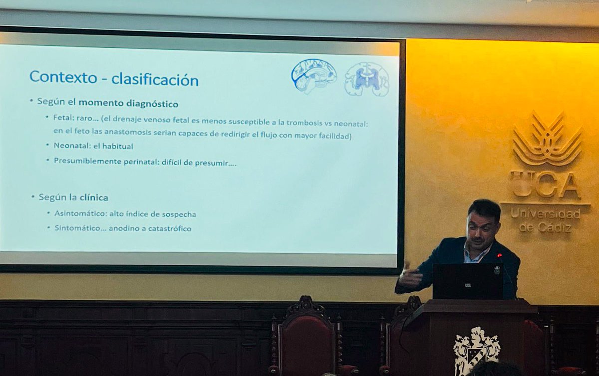 El doctor Juan Arnáez <a href="/juan_arnaez/">Juan Arnáez Solís</a> fue el encargado de exponer la ‘Trombosis senovenosa cerebral’ en las III Jornadas de Neuroimagen Neonatal en la Facultad de Medicina de la <a href="/univcadiz/">Universidad de Cádiz</a>
#Neurología #Neonatología