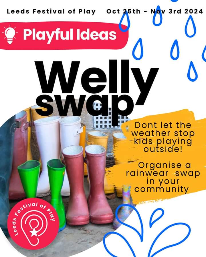 Eleanor Thomson 🐝🌹🇺🇦 (@nelnanandnora) on Twitter photo 🍂Welly and rainwear swap this afternoon from 2-4pm at <a href="/guiseleytheatre/">Guiseley Theatre</a> as part of #LeedsPlayFest - get ready for puddle jumping and stomping through
leaves over half term! 🍁 🍂Welly and rainwear swap this afternoon from 2-4pm at <a href="/guiseleytheatre/">Guiseley Theatre</a> as part of #LeedsPlayFest - get ready for puddle jumping and stomping through
leaves over half term! 🍁