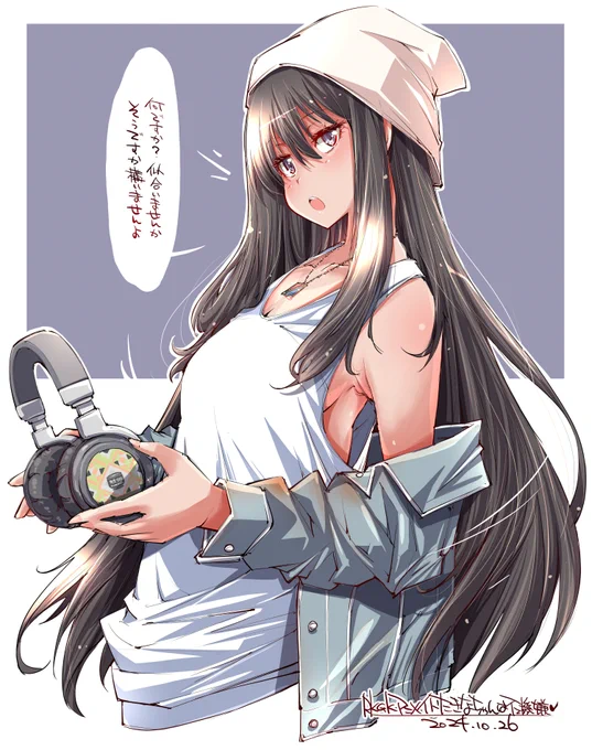 アニメイトたきなちゃんですロング女子のニット帽好きぃ～😌👍ちさたきちゃんが付けてる赤青🇱🇮ネックレスは商品化するべきです!

たきな『(…私服任務は銃を携帯できなので鬱々しますね…)』

#リコリス・リコイル #リコリコ #井ノ上たきな 