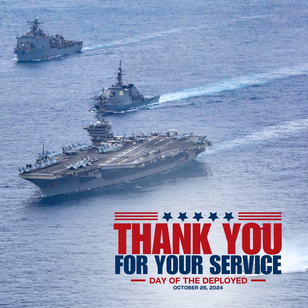 Today is #NationalDayOfTheDeployed, a day to acknowledge those currently serving overseas and the families waiting for their safe return. Thank you for your service.