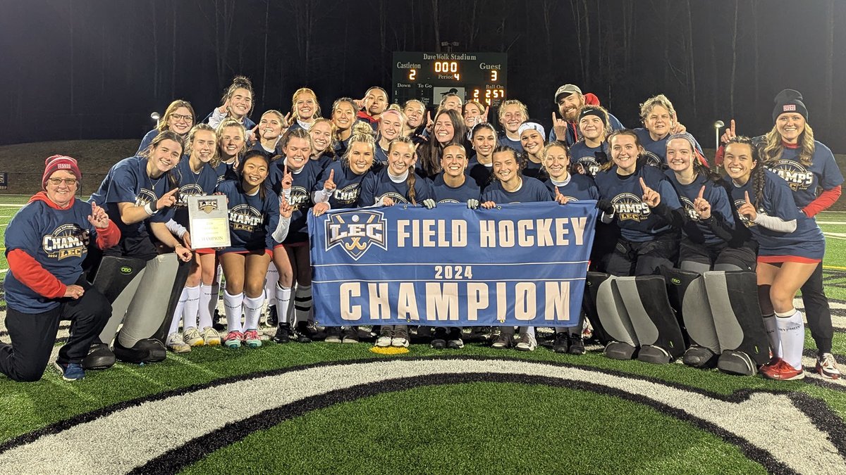 LittleEastConf's tweet photo. Congrats to @KeeneStateOwls on winning the 2024 #LECfh Tournament, upsetting top-seeded @CastletonSports by a final score of 3-2 to punch their ticket to the 2024 @NCAADIII Tournament! KSC's Hannah Wood was named 2024 #LECchamps Most Outstanding Player. #d3fh #NCAAD3 @NFHCA https://t.co/K8tpZrx8Gw