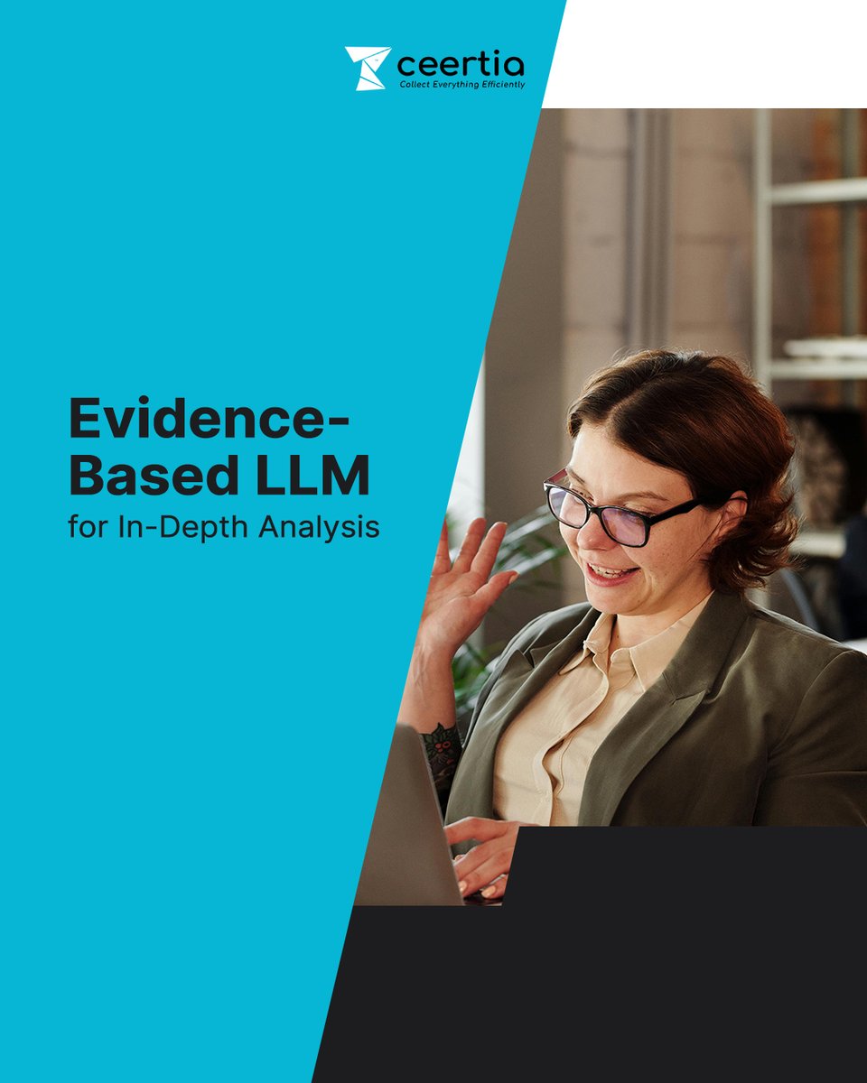 ceertia's tweet photo. Ceertia’s evidence-based LLM technology doesn’t just skim the surface—it dives deep into the content to perform thorough analyses according to your criteria. 

🔗 Get insights that matter with Ceertia’s evidence-based analysis. Visit https://t.co/HTlfQ6Kklj for more details. https://t.co/fvqSAKSXzz