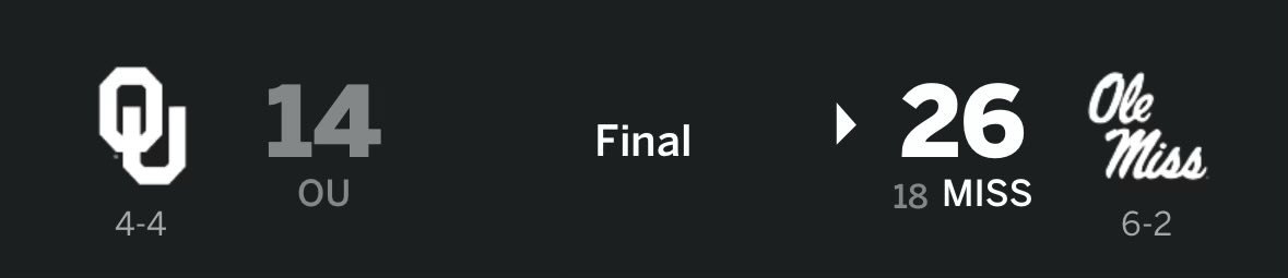 Just sayin’, OU played Ole Miss tougher