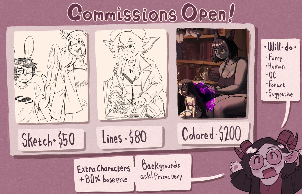 chimeracauldron's tweet photo. Opening up commission once again! If you're interested please consider checking out my commission form below 🔽🔽🔽 https://t.co/VqxVeDphDF