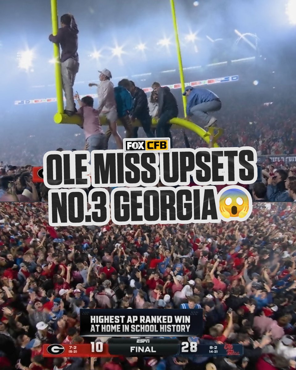 CFBONFOX's tweet photo. WHAT A WIN FOR LANE KIFFIN AND @OleMissFB 🔥 https://t.co/3NCg9XWu1U