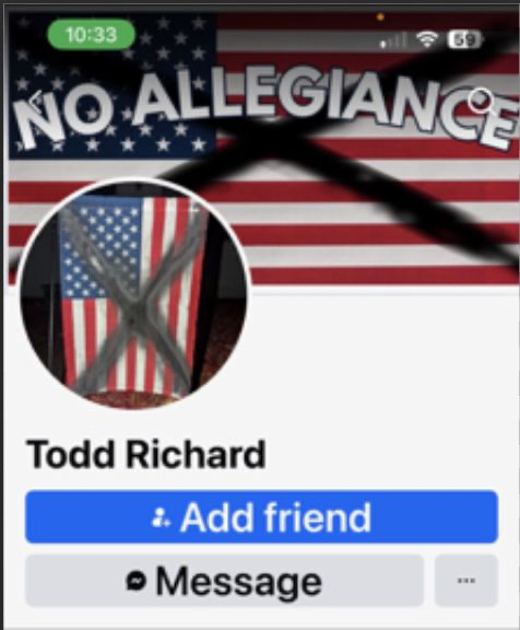 libsoftiktok's tweet photo. Meet Todd Richard, a gym teacher at Tashua Elementary School in CT who, following the election of Trump, posted online comments including "F*ck this stupid country", "No Allegiance", and "Democracy is dead. This is war."

This person is in charge of teaching your kids. https://t.co/3nSvuqL6Tv