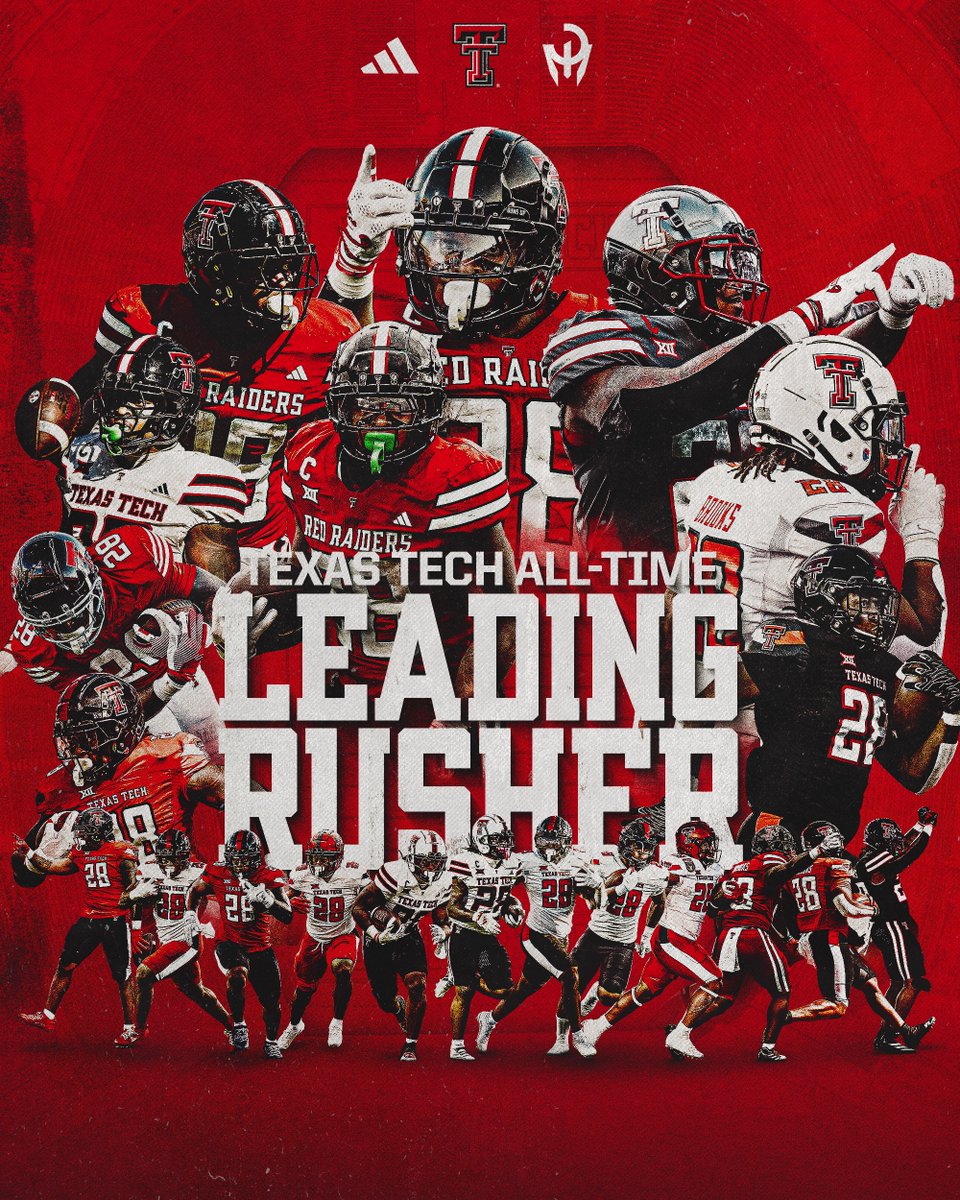 Texas Tech Football (@texastechfb) on Twitter photo History.
Congratulations to Tahj Brooks on becoming our all-time leading rusher!
<a href="/just_tahj/">Tahj Brooks</a> | #WreckEm History.
Congratulations to Tahj Brooks on becoming our all-time leading rusher!
<a href="/just_tahj/">Tahj Brooks</a> | #WreckEm