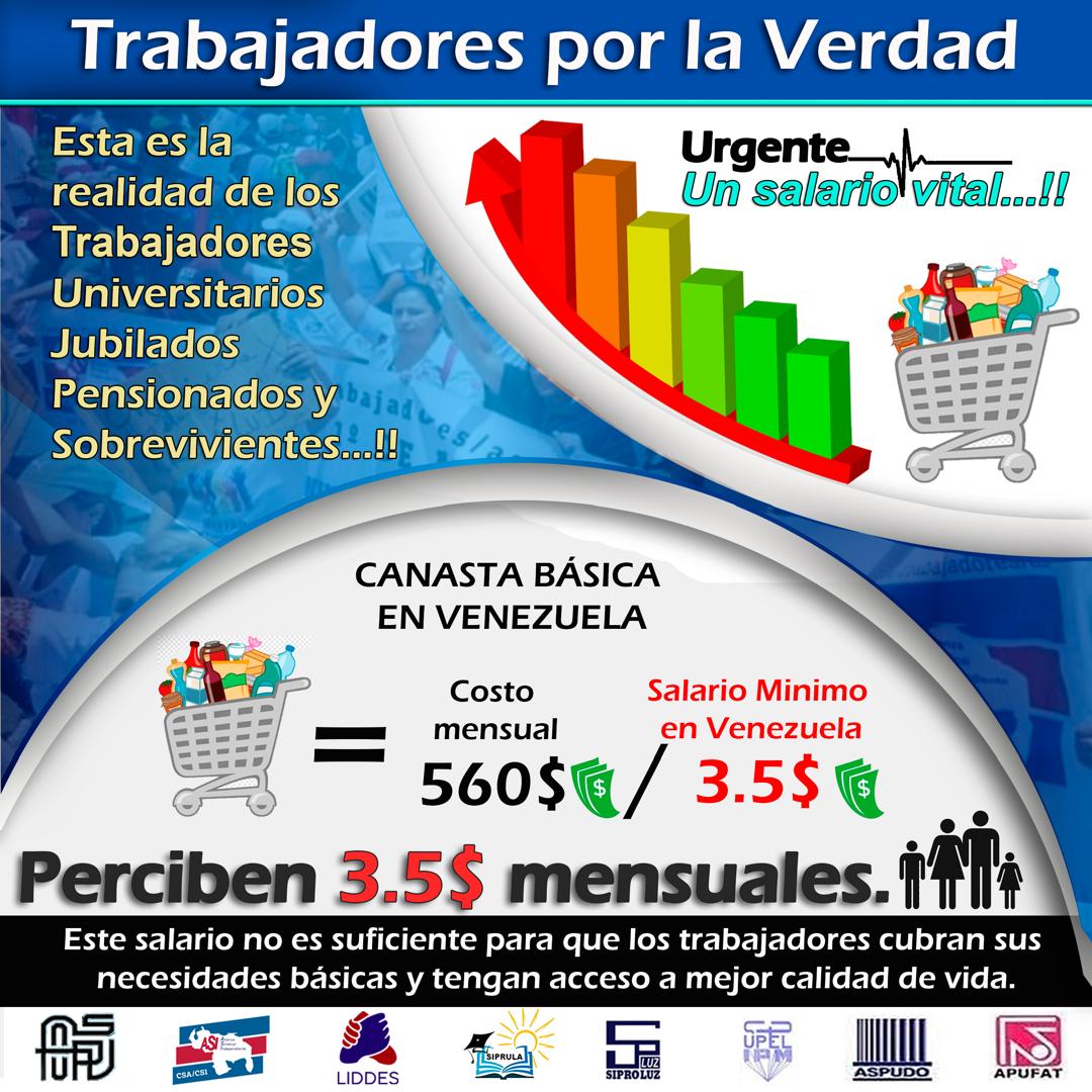 #Art91CRBV "Todo trabajador tiene derecho a un salario suficiente que le permita vivir con dignidad y cubrir para sí y su familia las necesidades básicas materiales, sociales e intelectuales...que será ajustado cada año, tomando como...referencias el costo de la canasta básica."