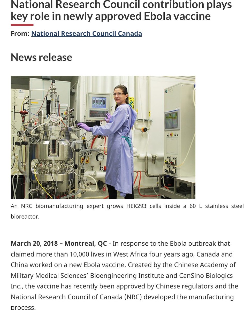 RealAndyLeeShow's tweet photo. Our missing scientist, Xiangguo Qiu, received a vacation to China from CanSino a month after the Government of Canada posted about contributing to an Ebola vaccine in collaboration with the Chinese Academy of Military Medical Sciences and CanSino.

Make of that what you will. https://t.co/cWYwPhtx2p