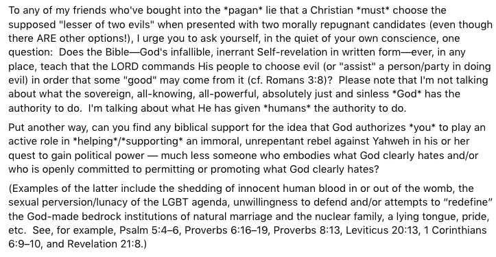 Upholding_Truth's tweet photo. @sunnydee49 @JustinPetersMin @JohnPiper You sure don't listen (or read).

I will present you with the same biblical challenge I presented Justin. If you can make a sound biblical case in reply to these 2 questions (i.e., not just saying, "Well, God used King David!"who REPENTED and was ALREADY SAVED), let me know. https://t.co/GBS56TM2Wq