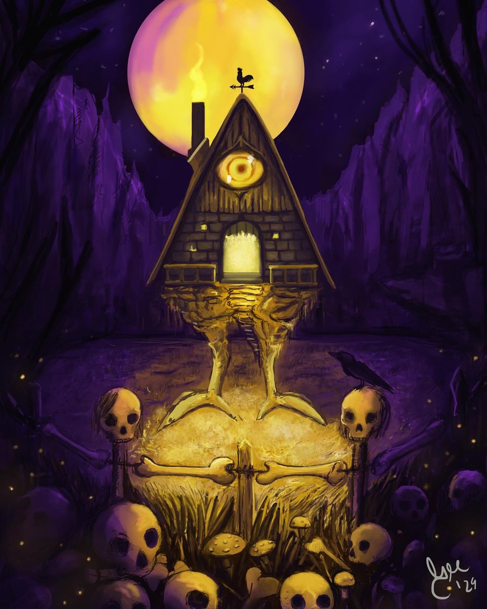 Enjoyed this artwork! Yagas hut, a monster but also a residence of a famous Slavic witch! 

#slavicmythology #babayaga #artwork