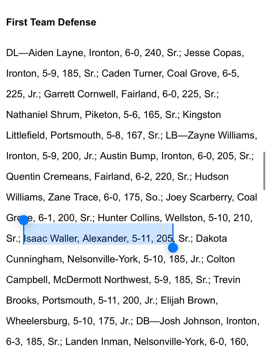Isaac Waller (@isaacwaller42) on Twitter photo All District - First Team Defense (x2)๐ช
#recruitme
<a href="/CoachWoodmanMSU/">Jason Woodman</a> <a href="/CoachEverhart/">Travis Everhart</a>
<a href="/CoachA_Schmidt/">Austin Schmidt</a> <a href="/CoachPerotti/">Matt Perotti</a> <a href="/CoachAlbin/">Tim Albin</a> <a href="/JaredLuginbill/">Jared Luginbill</a> <a href="/CoachJeffMonken/">Jeff Monken</a> <a href="/CoachFaanes/">Nate Faanes</a>
<a href="/CoachJimKnowles/">Jim Knowles</a> <a href="/Coach_QWilson/">Quincy Wilson</a>
<a href="/DannyKoska/">Danny Koska</a> <a href="/Ohioweouthere_/">OhioWeOutHere โผ๏ธ</a> <a href="/PrepRedzoneOH/">Prep Redzone Ohio</a> <a href="/ryandaytime/">Ryan Day</a> <a href="/CoachJimKnowles/">Jim Knowles</a> All District - First Team Defense (x2)๐ช
#recruitme
<a href="/CoachWoodmanMSU/">Jason Woodman</a> <a href="/CoachEverhart/">Travis Everhart</a>
<a href="/CoachA_Schmidt/">Austin Schmidt</a> <a href="/CoachPerotti/">Matt Perotti</a> <a href="/CoachAlbin/">Tim Albin</a> <a href="/JaredLuginbill/">Jared Luginbill</a> <a href="/CoachJeffMonken/">Jeff Monken</a> <a href="/CoachFaanes/">Nate Faanes</a>
<a href="/CoachJimKnowles/">Jim Knowles</a> <a href="/Coach_QWilson/">Quincy Wilson</a>
<a href="/DannyKoska/">Danny Koska</a> <a href="/Ohioweouthere_/">OhioWeOutHere โผ๏ธ</a> <a href="/PrepRedzoneOH/">Prep Redzone Ohio</a> <a href="/ryandaytime/">Ryan Day</a> <a href="/CoachJimKnowles/">Jim Knowles</a>
