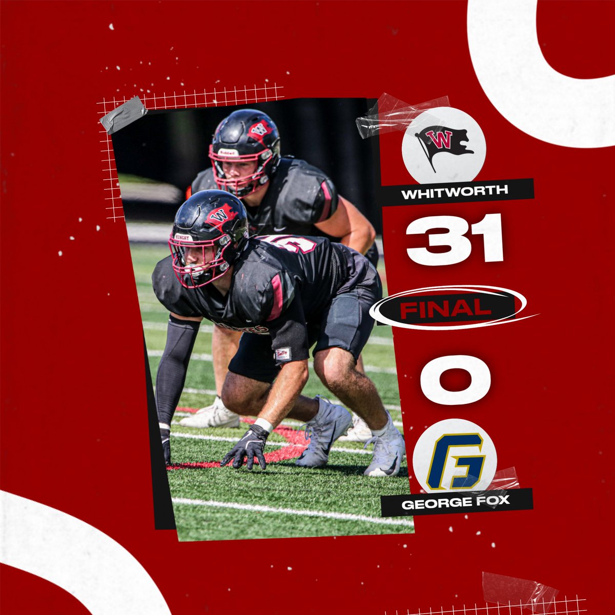 Football won 31-0 against George Fox! #sgobucs