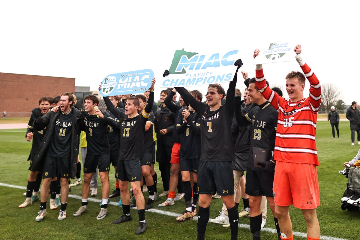St. Olaf Athletics (@stolafathletics) on Twitter photo .<a href="/StOlafMSOC/">St. Olaf Men’s Soccer</a> downed Gustavus in a back-and-forth #MIAC Playoff championship game to complete a historic three-peat and punch its ticket back to the NCAA Tournament!
RECAP: athletics.stolaf.edu/news/2024/11/9…
#UmYahYah | #OlePride | #d3soc .<a href="/StOlafMSOC/">St. Olaf Men’s Soccer</a> downed Gustavus in a back-and-forth #MIAC Playoff championship game to complete a historic three-peat and punch its ticket back to the NCAA Tournament!
RECAP: athletics.stolaf.edu/news/2024/11/9…
#UmYahYah | #OlePride | #d3soc