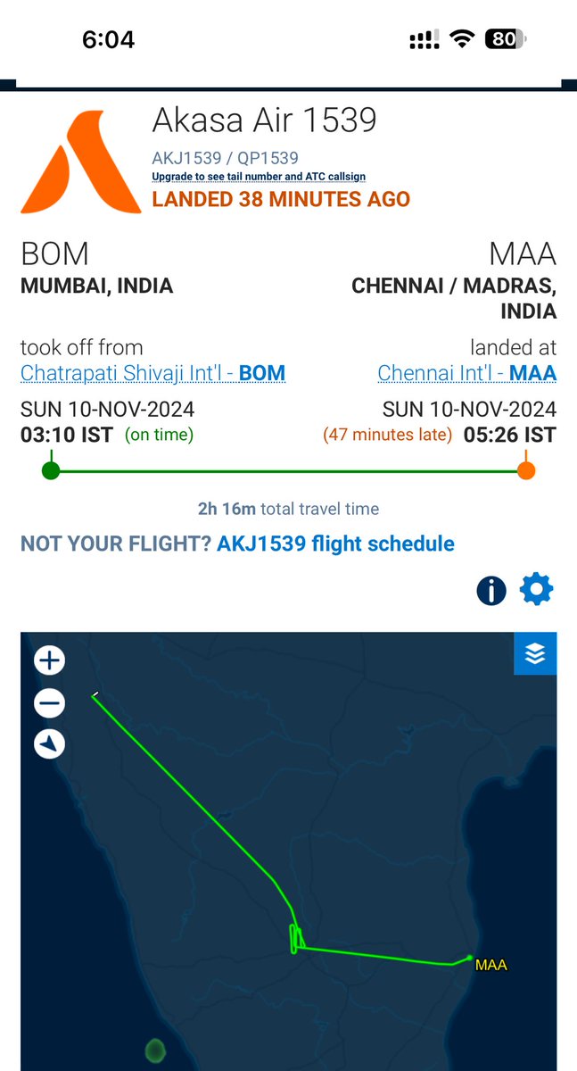 dhruvikpatel95's tweet photo. @AkasaAir , your official site is showing incorrect flight statuses , while third-party sites have the right info. This is causing a lot of confusion for travelers. Can you please look into it? #AkasaAir #TravelConcerns https://t.co/kiybItJHDN