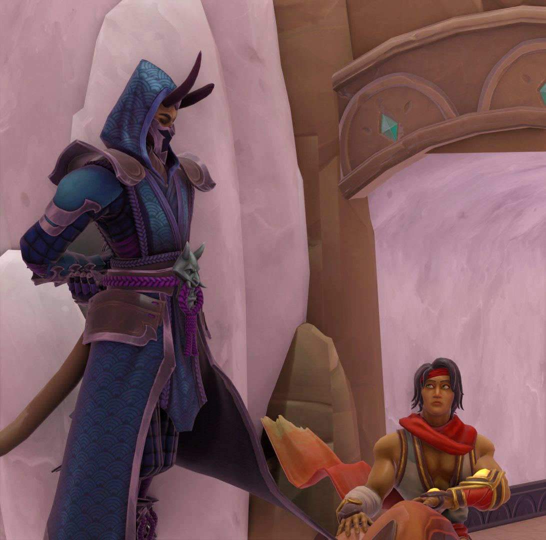 ElSighor's tweet photo. "while the others were meditating, sha lin and vatu were resting outside the palace, thinking about all they left behind, their mistakes and what else awaits for them after the sun hides once more..."
Map by: @GameXavike
#Paladins #paladinsfanart #shalin #vatu https://t.co/865jG1y6QH