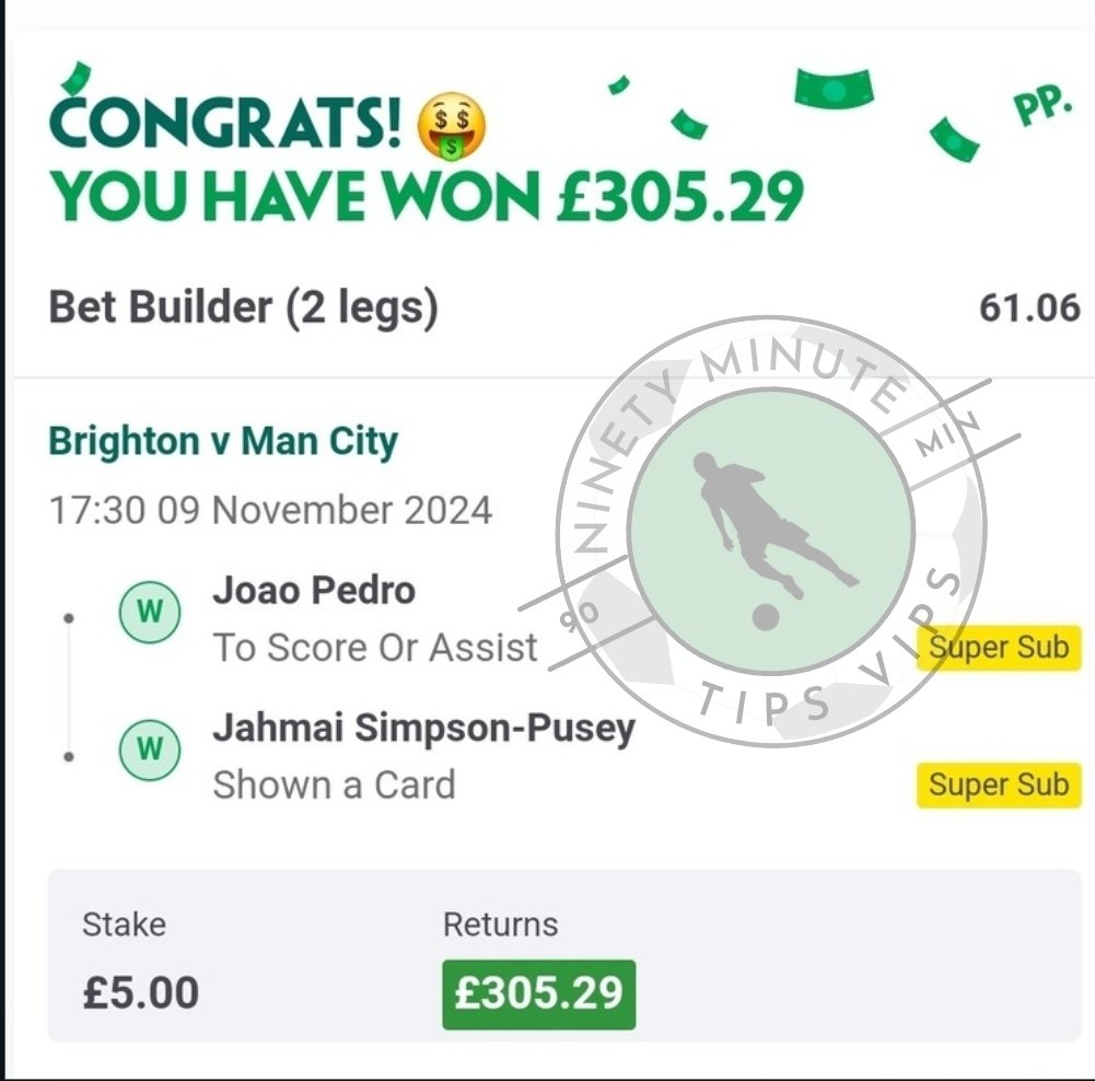 NinetyMinTips's tweet image. What an INPLAY bet 👏 👏 👏