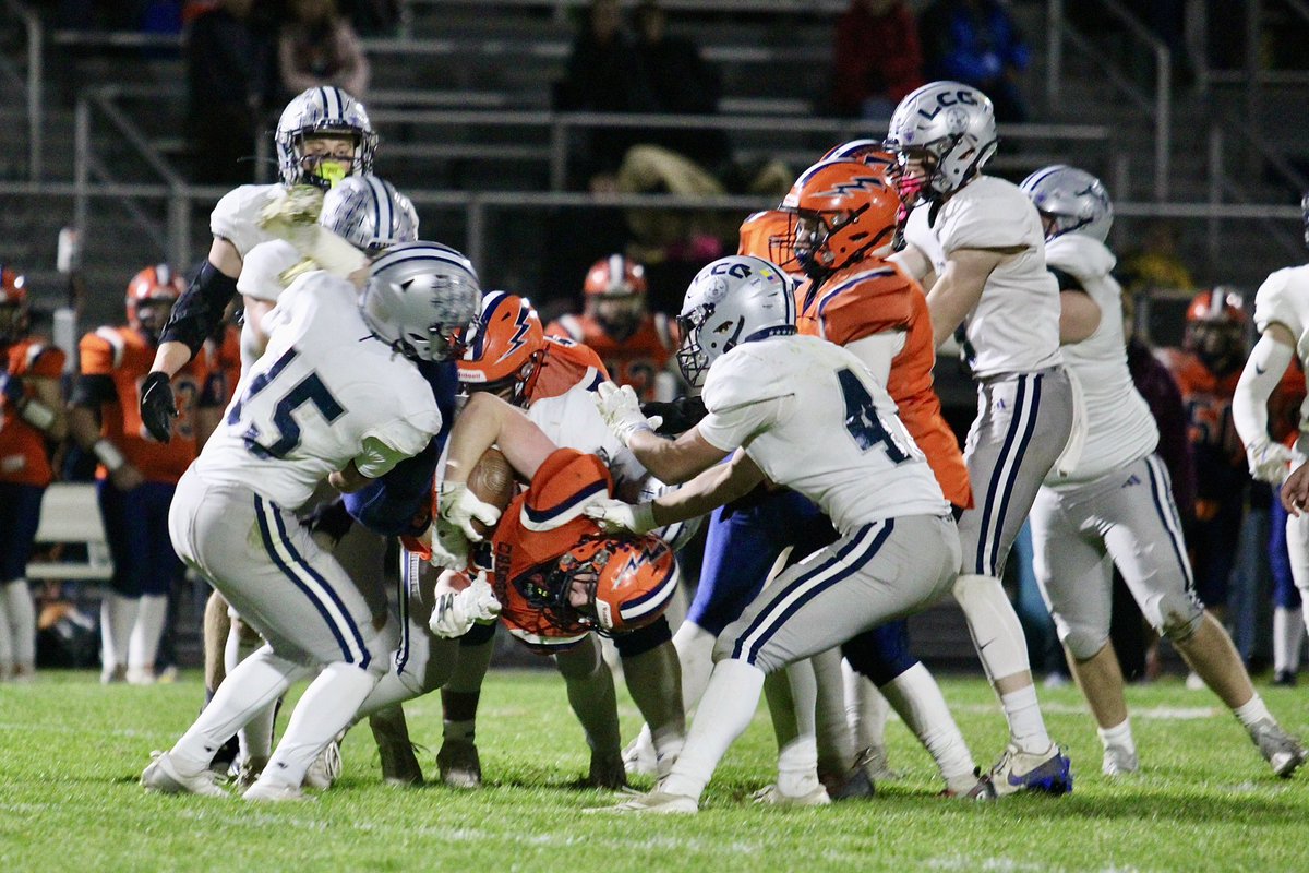 NotJethroTull's tweet photo. Favorite pics from last night’s sectional championship game. Moving on to regional! @LCCknightFb https://t.co/iz0RzKJfaY