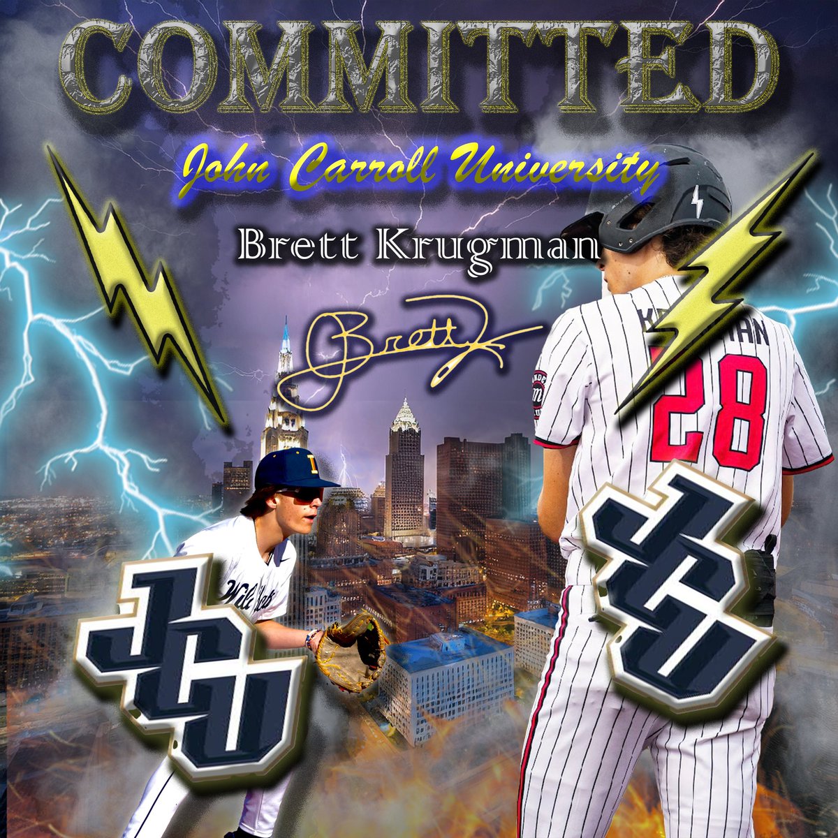 #Committed I am proud to announce that I have committed to John Carroll University! Huge thank you to my parents for helping me along every step of the process. Thank you to my Coaches and teammates and to <a href="/bellr41/">Bbell</a> and <a href="/jcu_baseball/">John Carroll Baseball</a> for the opportunity! #bluestreaks