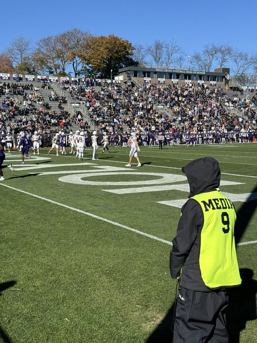 lukemckenna27's tweet image. Thank you @CoachRobbat for the game day invite. @HCrossFB is an amazing campus and game day experience